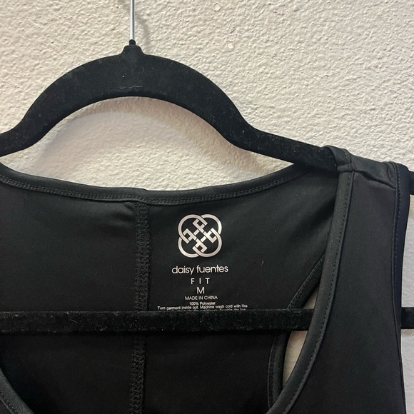 Black workout tank top on a size medium. - Picture 3 of 3